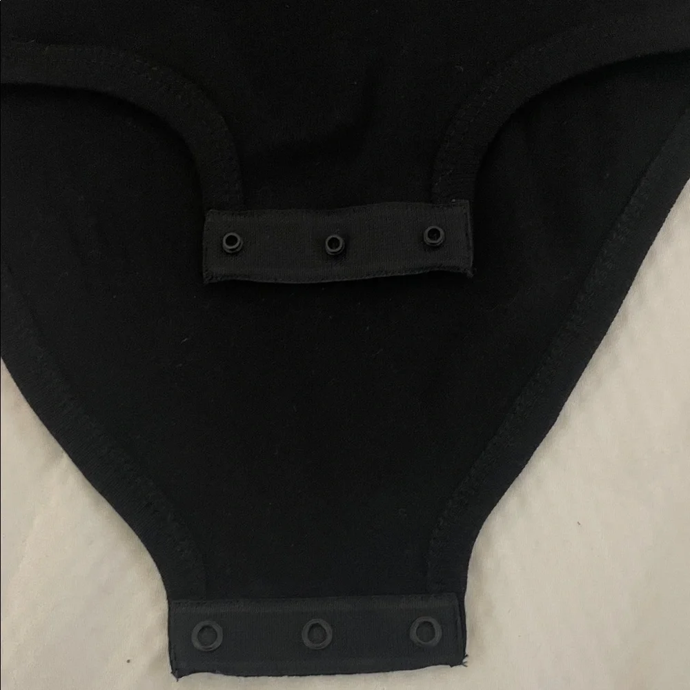Charming Black Bodysuit with Plaid Bow